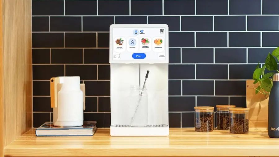 Bevi water dispenser on a kitchen counter