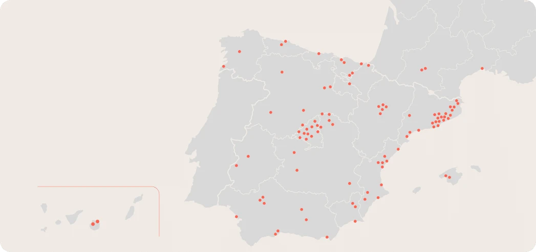 Mapa de los centros Elha en España